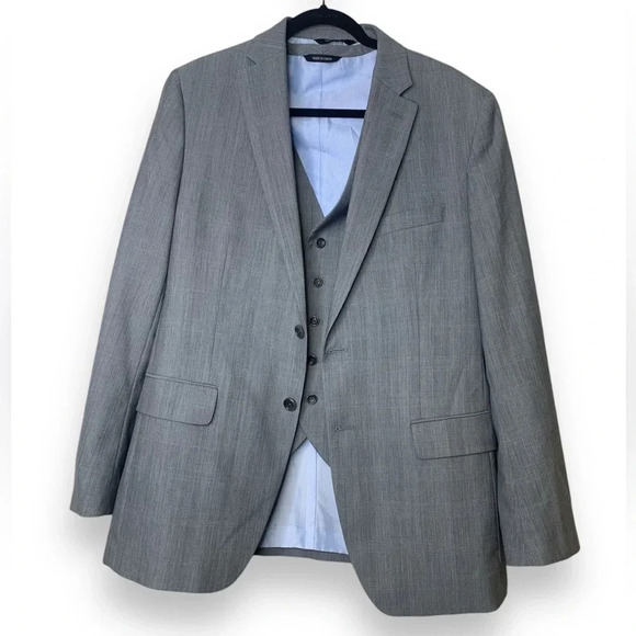 Banana Republic Other - Banana Republic Grey Check Plaid Tailored Fit Vest Sport Coat Blazer  Size 40R/S
